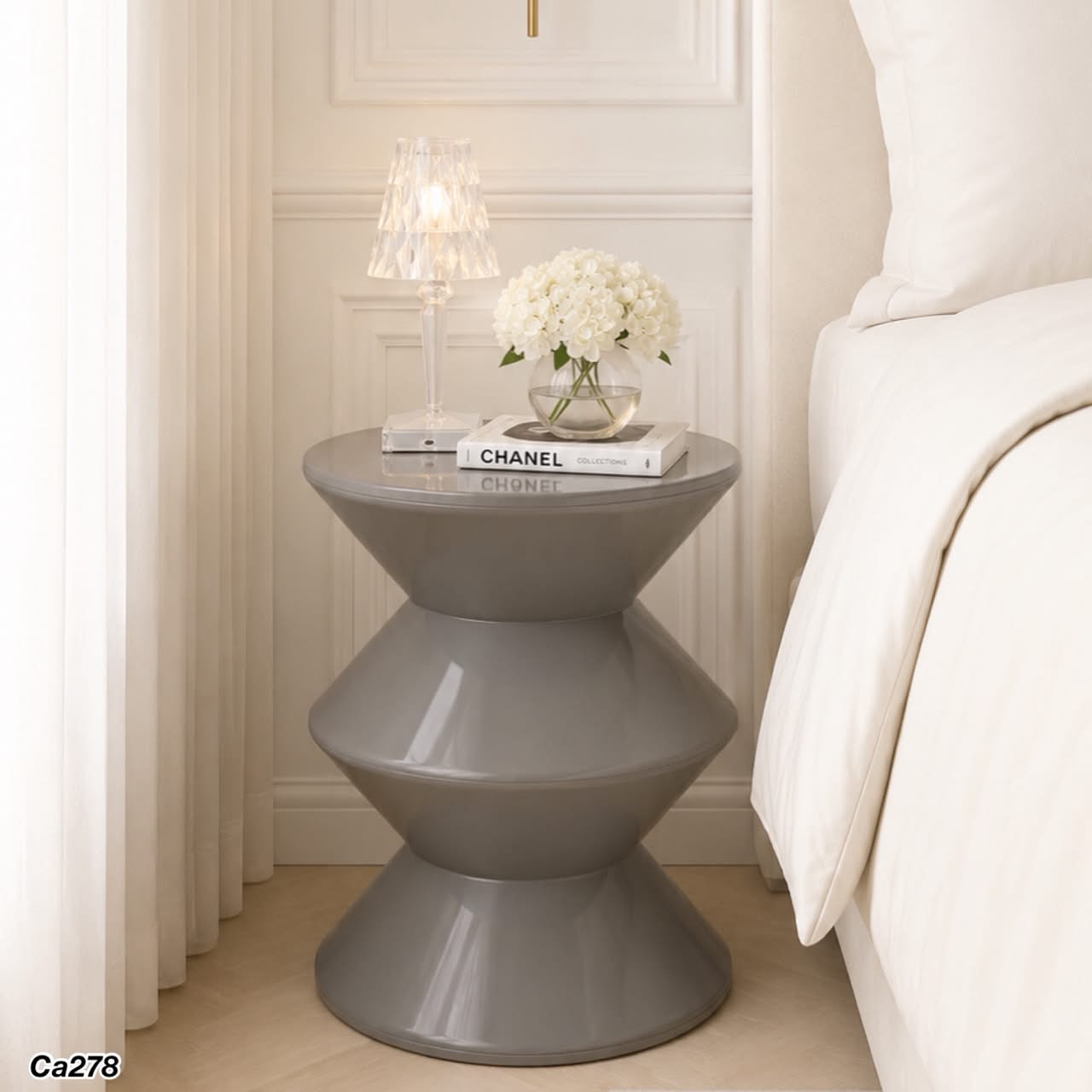 Mesa auxiliar nordica gris 36cm* 36cm* 45cm
